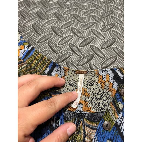 FREE PEOPLE Dream All Night Romper in Mixed Print Womens Size XS Tribal Boho - Picture 5 of 12